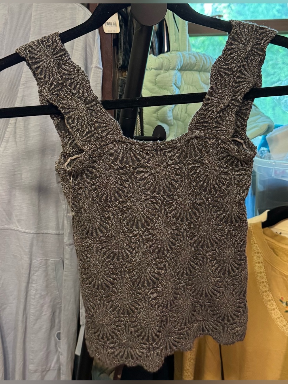 NWOT Free People FP Intimately Love Letter Cami - Black grey - XS/S - Picture 8 of 9